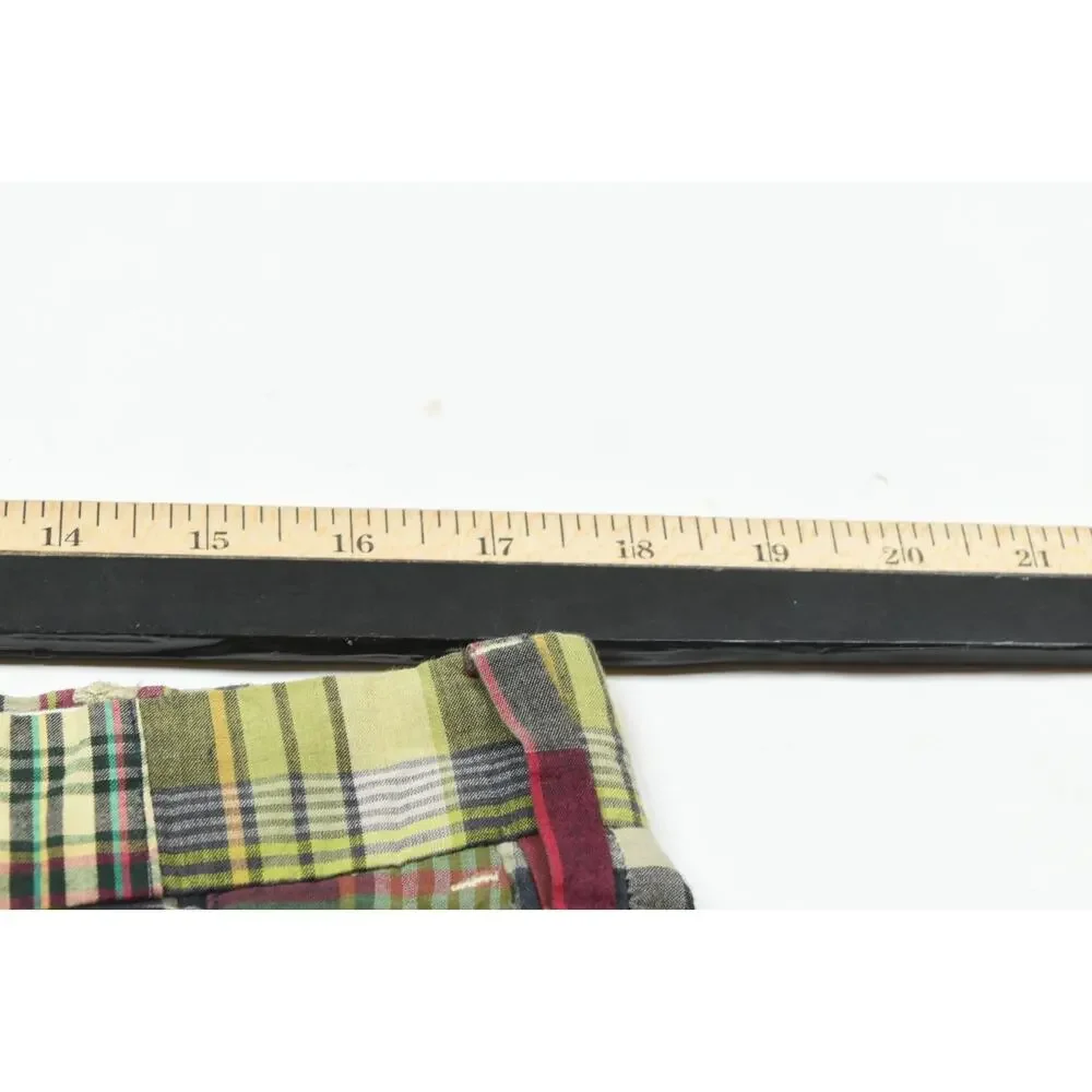 Polo Ralph Lauren Patchwork Madras Shorts Mens 34 Plaid Cotton Classic Fit